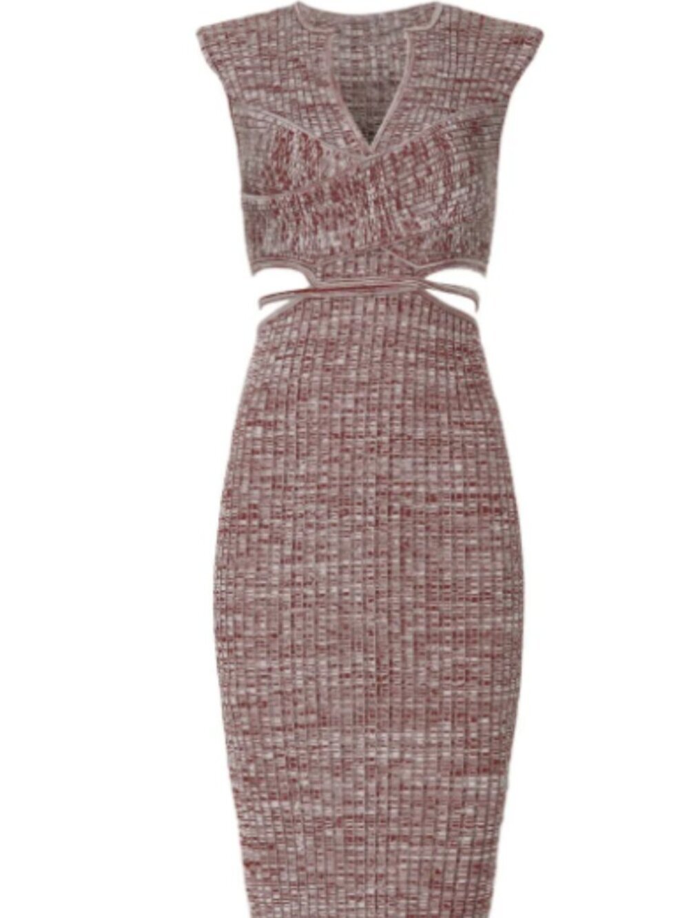 Self-Portrait NWT Space Dyed Knit Cutout Midi Dress Size M - Picture 3 of 9